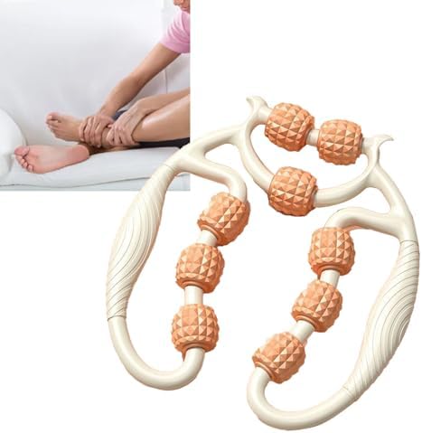 HEEPDD 9 Wheels Muscle Roller, Leg Massager Muscle Relaxation Stretching Roller Foam Roller Deep Tissue Massager for Thigh Arms Leg Waist (Orange)