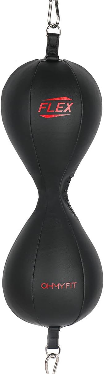 Flex Double End Punching Bag - Bungee Cords w/Special Flex Adjustable System - Durable Bladder Speed Bag - Boxing Training Equipment for Adults - Home Gym Accessories