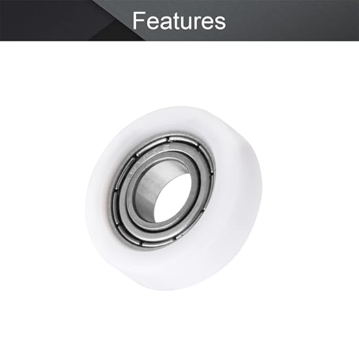 MroMax Roller Idler Bearing Pulley-8 x 22 x 7mm Sliding Conveyor Nylon Wheel with 688ZZ Bearing for Furniture, Hardware Accessories and Mobile Door White 4Pcs