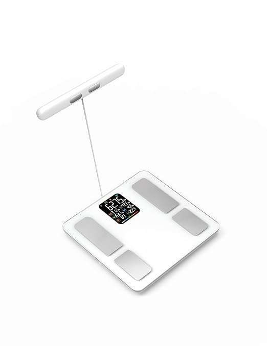 Smart Scale for Body Weight, 8 Electrodes Digital Bathroom Scale (White)