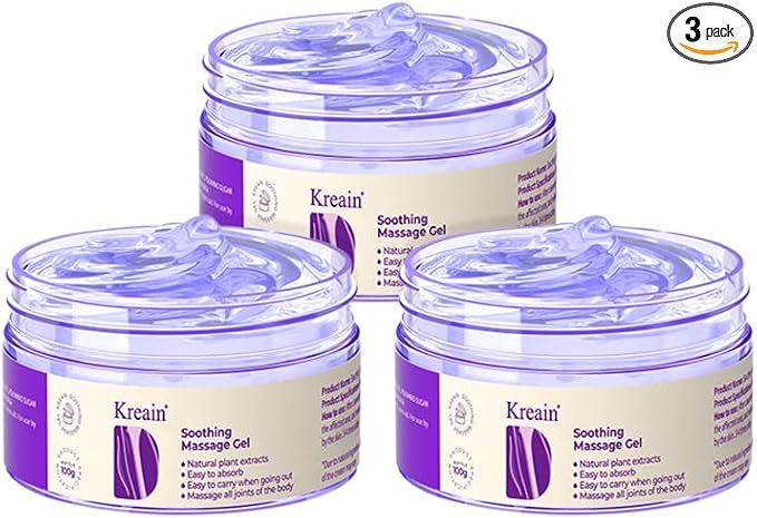 Soothing Massage Pain Relief Gel, Joint Purple Gel Cooling Soothes Cream for Knees, Hand Arthritis, Lumbar, Neck and Shoulders(3.5 Ounce, 3 Pack)