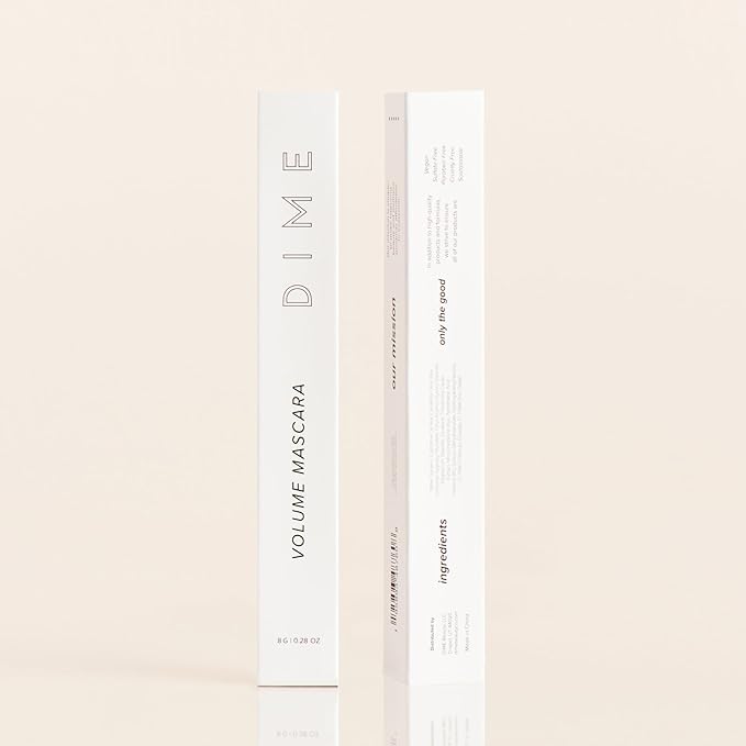 DIME Beauty Volume Mascara - Smudge-Proof Tubing Mascara for Fuller, Thicker Lashes, Adds Volume & Length, Black 0.28 oz / 8 g
