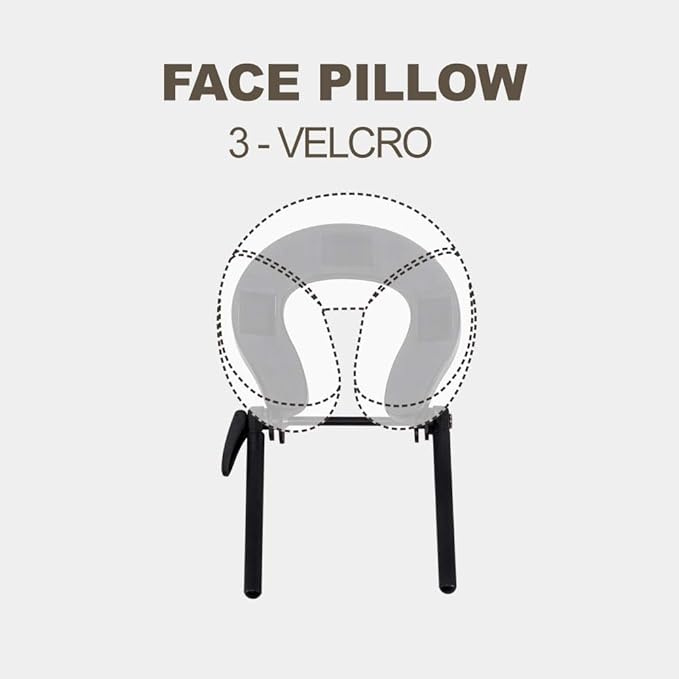 Universal-Size Ergonomic Crescent Memory Foam Face Cushion 632 for Massage Table Chair Headrest (Face Cushion Only) (Memory Foam, Gray)