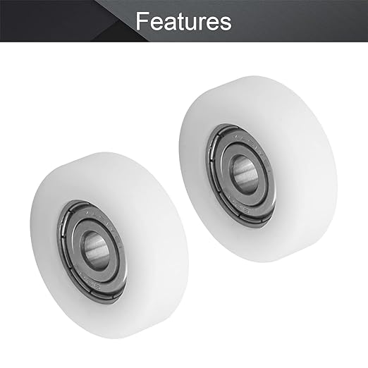 MroMax Roller Idler Bearing Pulley-6 x 30 x 9mm Sliding Conveyor Nylon Wheel with 626Z Bearing for Furniture, Hardware Accessories and Mobile Door White 4Pcs