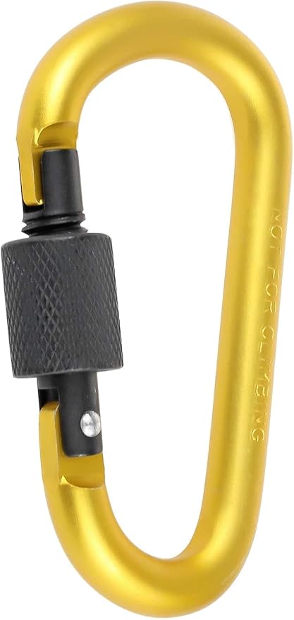 10 Pack Aluminum D Ring Key Rings Hiking Clips Locking Carabiner for Hiking Camping Fishing and Outdoor Use,Clips with Screw Gate Multicolored