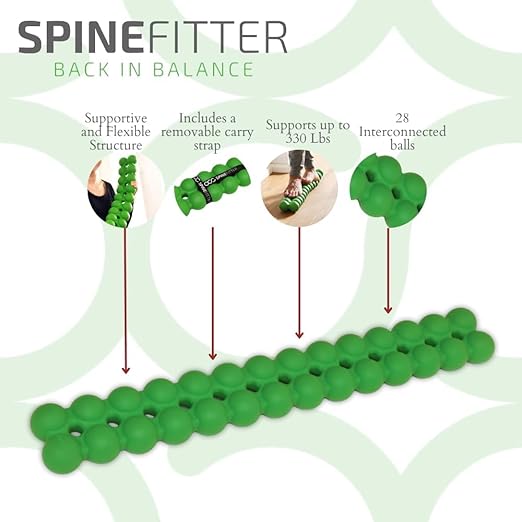 Spinefitter by Sissel, Back Stretcher for Lower-Back Pain Relief, Back-Cracking Device, Back Cracker, Upper- and Lower-Back Stretcher, Back Decompression Device, Lumbar Stretcher, Green