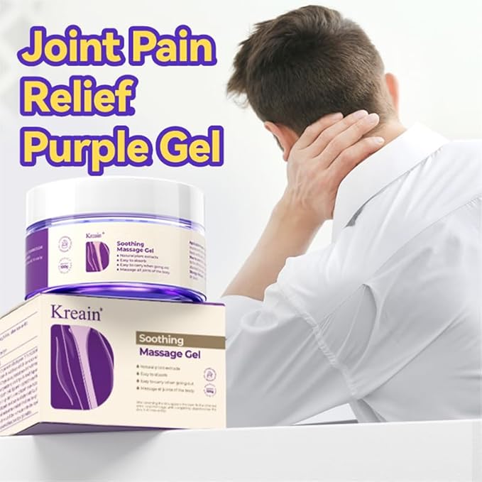 Soothing Massage Pain Relief Gel, Joint Purple Gel Cooling Soothes Cream for Knees, Hand Arthritis, Lumbar, Neck and Shoulders(3.5 Ounce, 5 Pack)