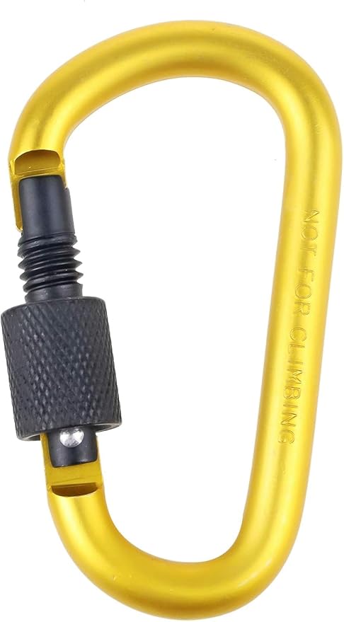 10 Pack Aluminum D Ring Key Rings Hiking Clips Locking Carabiner for Hiking Camping Fishing and Outdoor Use,Clips with Screw Gate Multicolored