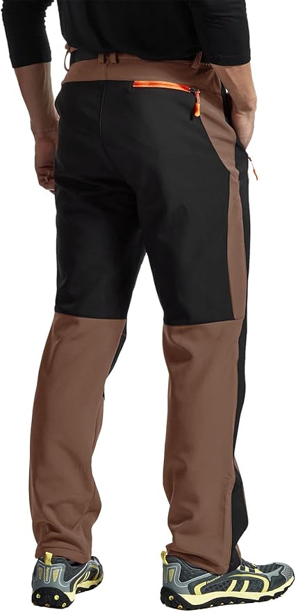 TBMPOY Men's Snow Ski Hiking Pants Waterproof Winter Fleece Lined Pants Camping Skiing Ice Fishing Pants with Belt