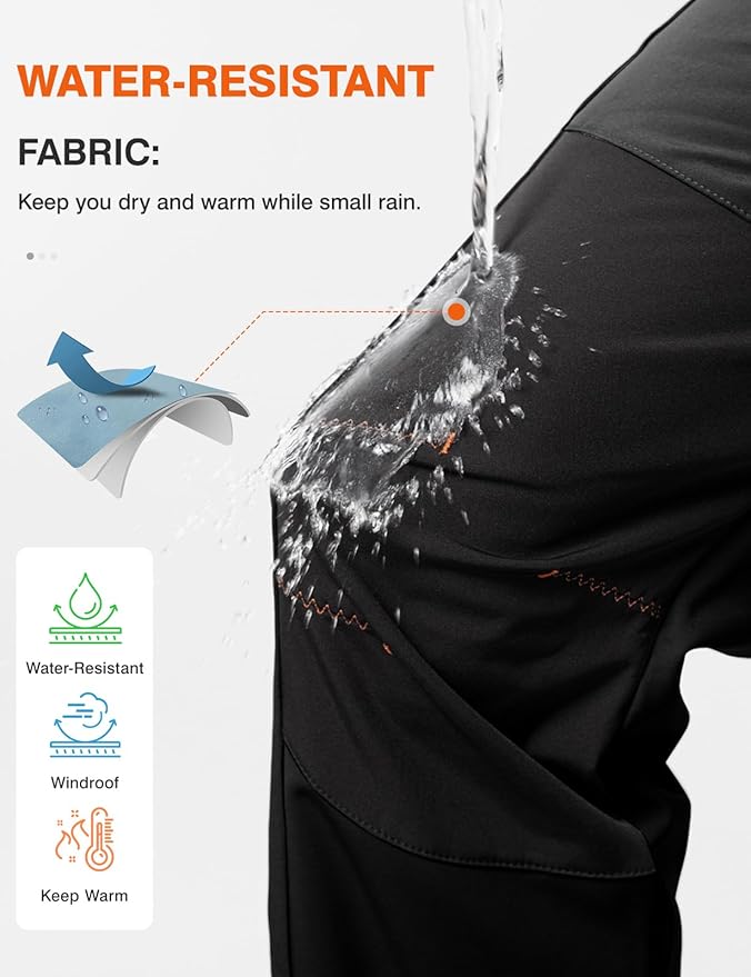 TBMPOY Men's Snow Ski Hiking Pants Waterproof Winter Fleece Lined Pants Camping Skiing Ice Fishing Pants with Belt