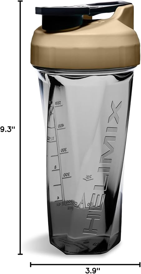 HELIMIX 2.0 Vortex Blender Shaker Bottle Holds upto 28oz | No Blending Ball or Whisk | USA Made | Portable Pre Workout Whey Protein Drink Shaker Cup | Mixes Cocktails Smoothies Shakes | Top Rack Safe