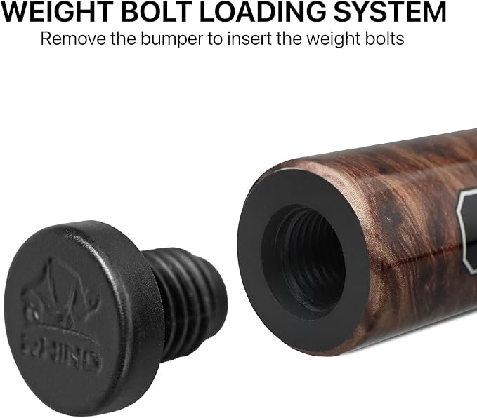 RHINO G-w Series Pool Cue - Amboyna, Bocote, Ebony, Snakewood, Thuya - 3/8-8 Joint - 12.5 mm Tip Diameter