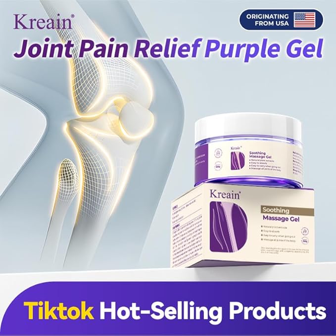 Soothing Massage Pain Relief Gel, Joint Purple Gel Cooling Soothes Cream for Knees, Hand Arthritis, Lumbar, Neck and Shoulders(3.5 Ounce, 5 Pack)