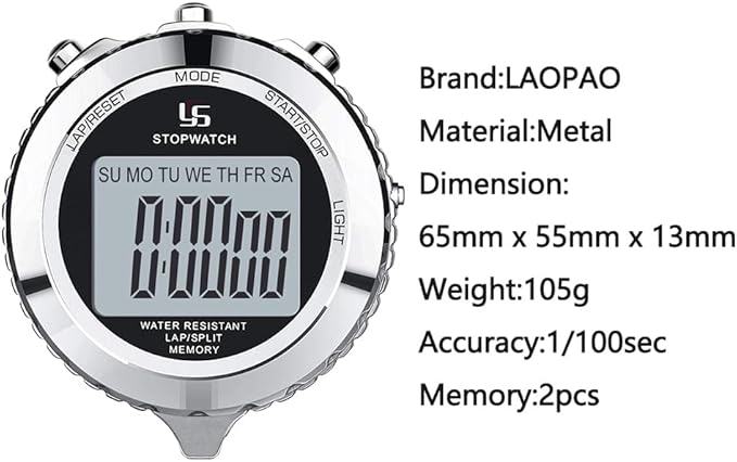 LAOPAO Melt Stopwatch, Clock Daily Rainproof Digital Timer for Sports Match,Competition,Coach,Referee,Training,Timing