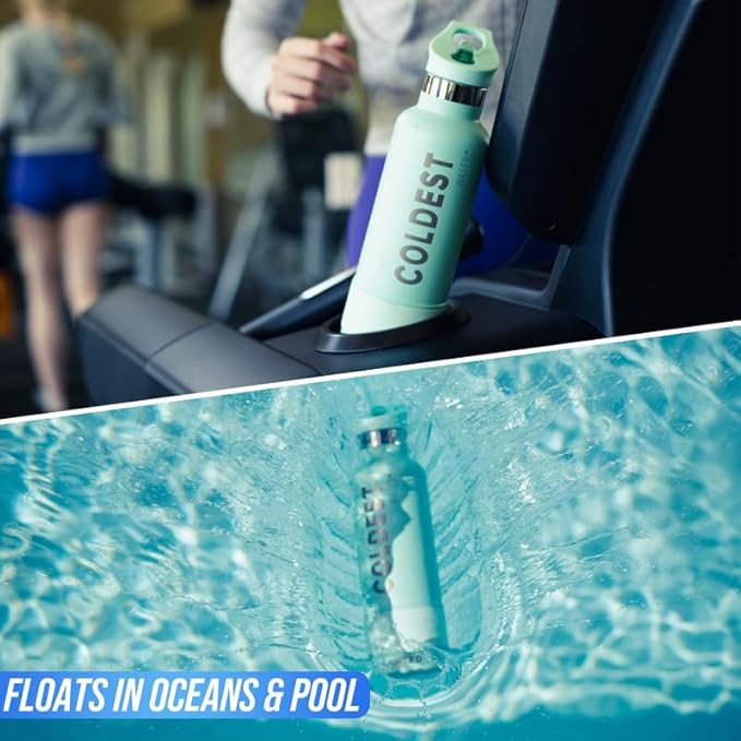 Coldest Insulated Water Bottle with Straw Lid - Stainless Steel Metal Insulated Bottle for Men & Women (Golden Rose Glitter, 40 oz)