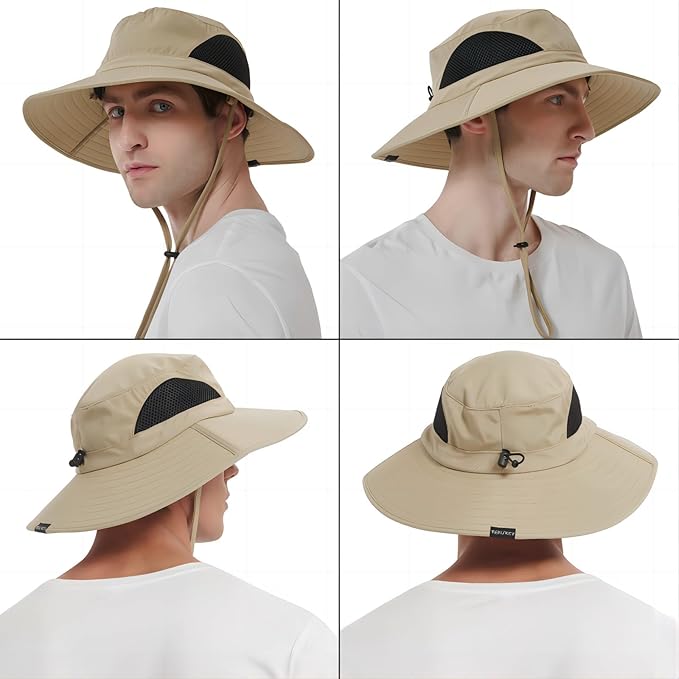 EINSKEY Wide Brim Sun Hat, UPF 50+ UV Protection Waterproof Packable Bucket Hat for Men & Women, Fishing Hiking Beach Garden