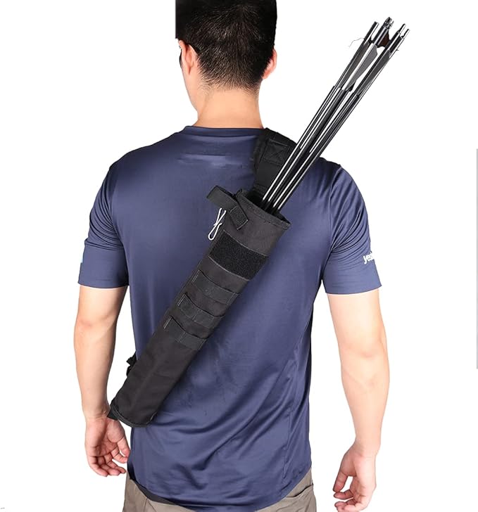KRATARC Archery Lightweight Back Arrow Quiver Dual Use Foldable Compact Hip Arrows Bag with Molle System Hanged for Target Shooting