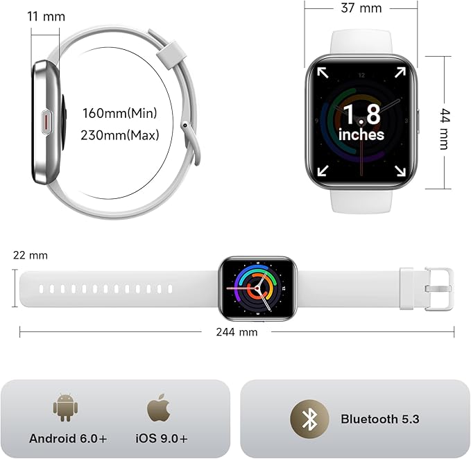 Smart Watches for Women Men Android & iPhone, Alexa Built-in 1.8" Smart Watch(Answer/Make Calls ) 24/7 SpO2 Sleep Heart Rate Stress Monitor,Smartwatch 3ATM Waterproof,Fitness Tracker with 120+ Sport