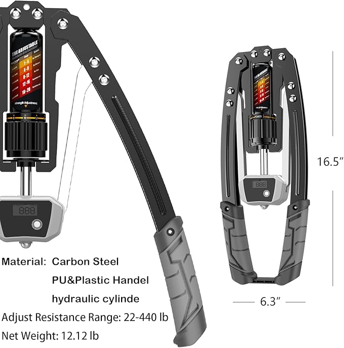 EAST MOUNT Twister Arm Exerciser - Adjustable 22-440lbs Hydraulic Power, Home Chest Expander, Shoulder Muscle Training Fitness Equipment, Arm Enhanced Exercise Strengthener.