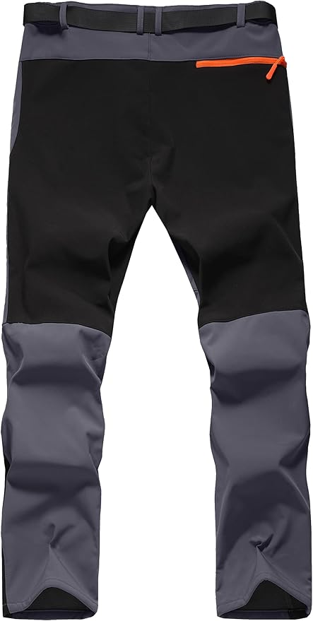 Men's Hiking Snow Ski Pants Softshell Fleece Lined Winter Water Repellent Outdoor Fishing Cargo Pants