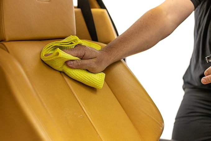 The Rag Company - Standard Waffle Weave Microfiber Towels (3-Pack) Detailing, Window, Glass and Drying, Wax & Polish, Lint-Free, Streak-Free, 370gsm, 16in x 16in, Yellow