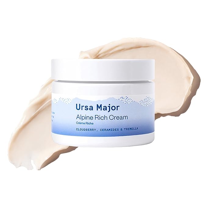 Ursa Major Alpine Rich Cream | Deeply Hydrating & Moisturizing Natural Face Lotion | Supports Skin Barrier and Targets Fine Lines | Vegan, Non-Toxic, Cruelty-Free | 1.69 ounce