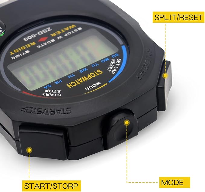 Multi-Function Electronic Digital Sport Stopwatch Timer, Large Display with Date Time and Alarm Function,Suitable for Sports Coaches Fitness Coaches and Referees (15pack)