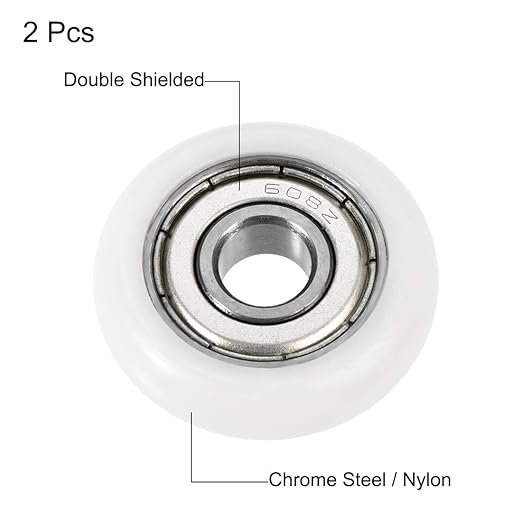 uxcell Ball Bearing Guide Pulley Roller Round Wheel 8x30x8.5mm Double Metal Shielded (GCr15) Chrome Steel Bearings 2pcs