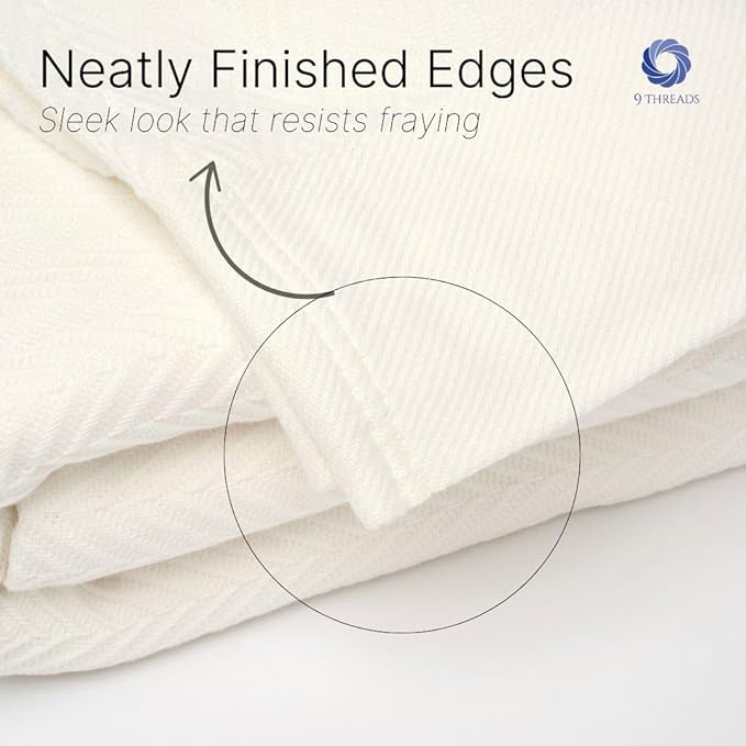 100% Cotton Herringbone Weave Blankets, 66" X 90" Twin, Throw Blanket for Bed, All Season Cotton Blanket, Cozy Blanket,Throws & Bed Blanket, Throw Blanket for Couch, Modern Home Decor -Tusk