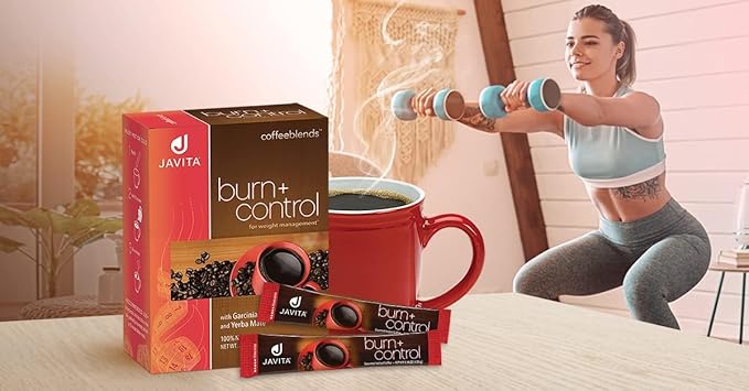 Javita Burn + Control Instant Coffee - Weight Management Herbs, Garcinia Cambogia & Yerba Mate, Slimming Blend with Help of Exercise, Keto Coffee, Dieters Drink, 3 Boxes of 24 (4.55g) Sticks
