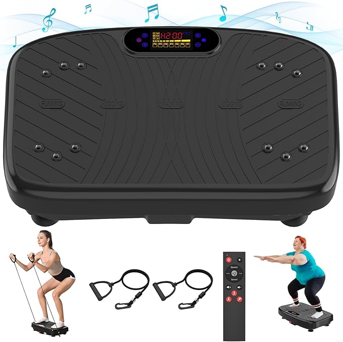 Vibration Plate Exercise Machine, Vibration Plate Platform for Lymphatic Drainage, 200 Adjustable Speeds Power Shaping Vibrating Plate Helps Weight Loss, Shaping, Max Weight 450 Lbs