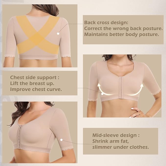 JOYSHAPER Upper Arm Shapers for Women Compression Sleeves Shapewear Crop Top Slimming Arm Slimmer Vest