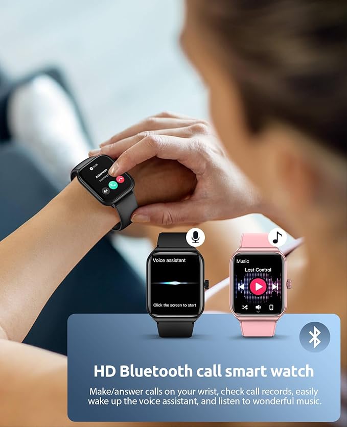 Smart Watch for Men Women with SOS Emergency Alert, 1.91" GPS Watcher with 100+ Sports Modes, Blood Pressure/Blood Oxygen/Heart Rate/Sleep Monitor, IP68 Waterproof Smartwatch for Android iOS