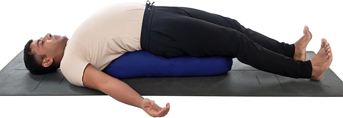 Yogikuti Iyengar Yoga Bolster for Restorative Yoga and Meditation – Lightweight Cotton Support Pillow with Handle for Easy Carry, Versatile for Pose Modification, Balance, Back Relief, and Relaxation