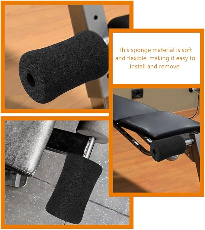 Sponge Foam Foot Pad Roller 2 Pair, Used for Replacing Gym Exercise Equipment, Suitable for 1-inch Rod (Foam 5.3" X 2.9" ;Od X 0.87" Id)