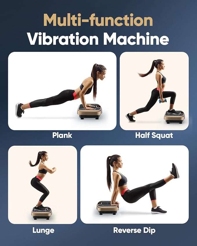Vibration Plate Exercise Machine, Vibration Plate Platform for Lymphatic Drainage, 200 Adjustable Speeds Power Shaping Vibrating Plate Helps Weight Loss, Shaping, Max Weight 450 Lbs