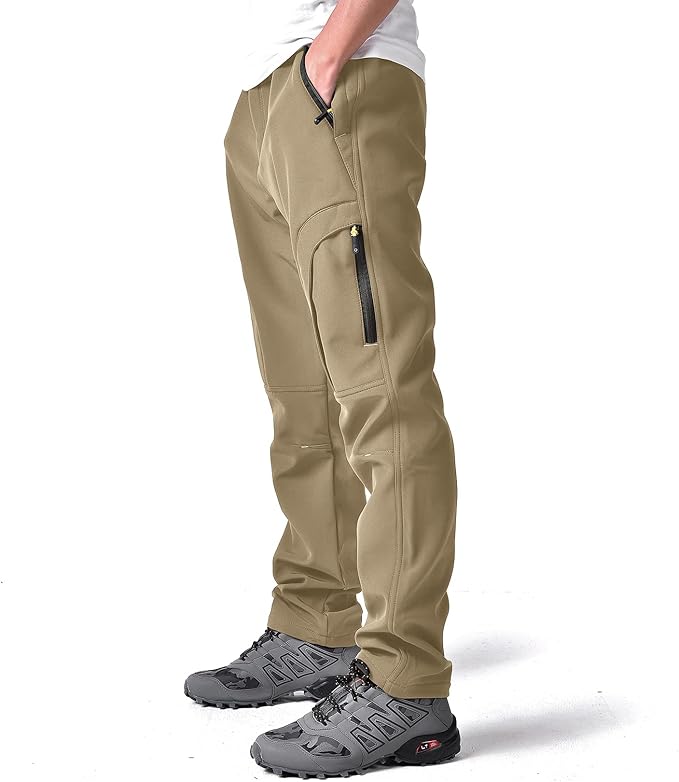 Toomett Men's hiking Snow Pants Skiing Winter Insulated Fleece lined Outdoor Water Repellent camping,walking,fishing