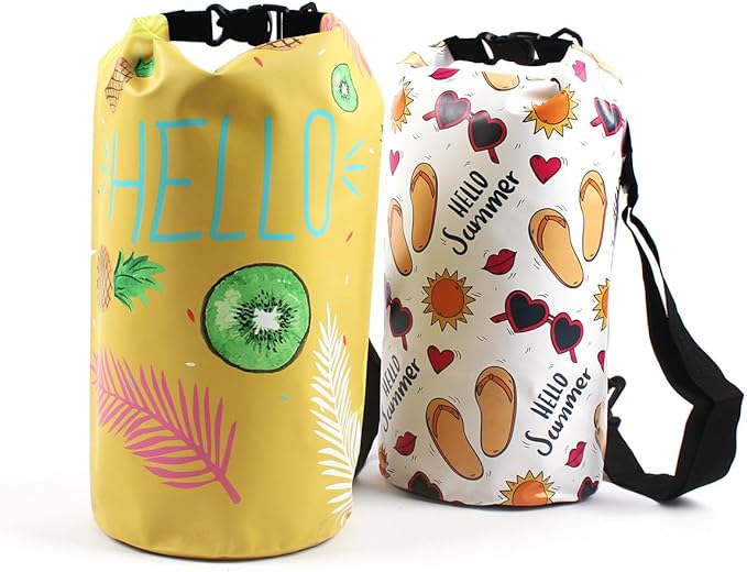 Dry Bag Waterproof,5L Roll Top Backpack Floating Dry Bag for Kayaking Boating Swimming Hiking Camping Outdoor Activities,Yellow Pineapple