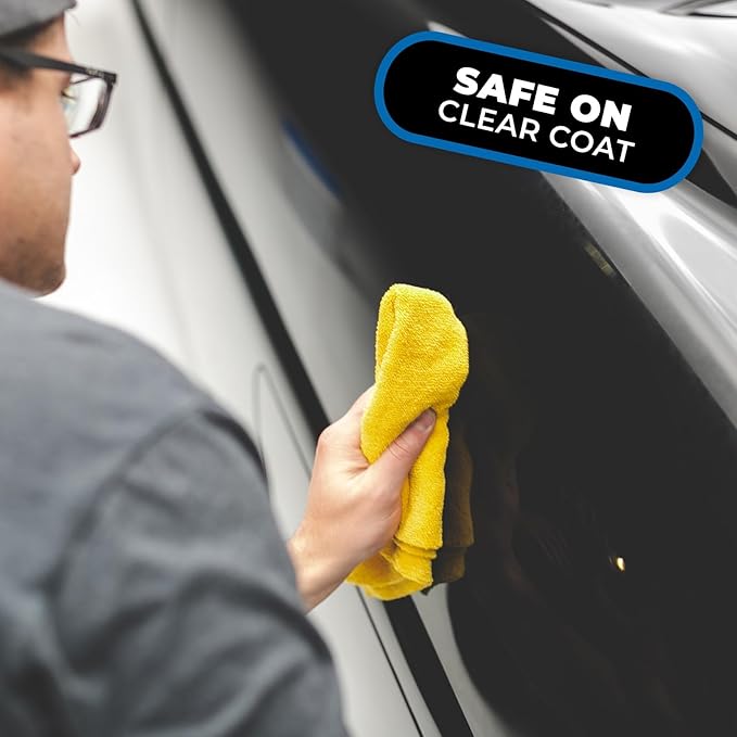 The Rag Company - Edgeless 365 Microfiber Towels (10-Pack) Premium 70/30 Blend, Professional Polishing, Wax Removal, Auto Detailing, 365gsm, 16in x 16in, Gold