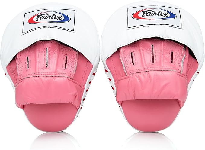 Fairtex FMV9 Contoured Focus Mitts |Striking Accuracy & Protection for Boxing, Muay Thai, Kickboxing |Ergonomic Design, Soft Padding, Secure Fit Leather