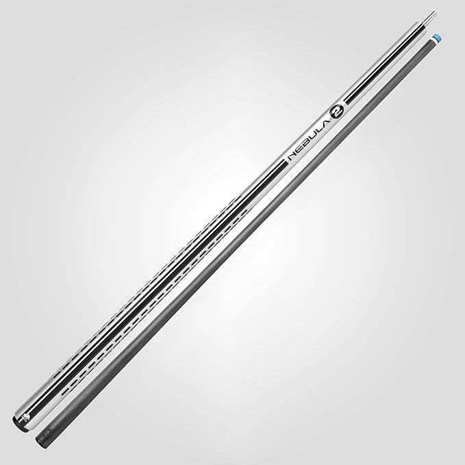 RHINO Nebula 2 Pool Cue - 100% Carbon Fiber Shaft & Composite Butt. Time Crystal Tip, Pro Taper Design, 12.4 mm,12.8 mm. 3/8-8 Joint, 3D Friction Grip. Low Deflection Pool Cue