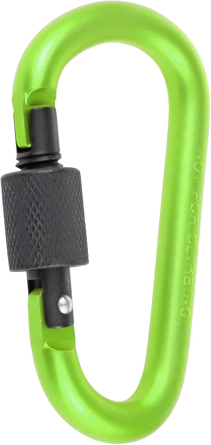 10 Pack Aluminum D Ring Key Rings Hiking Clips Locking Carabiner for Hiking Camping Fishing and Outdoor Use,Clips with Screw Gate Multicolored