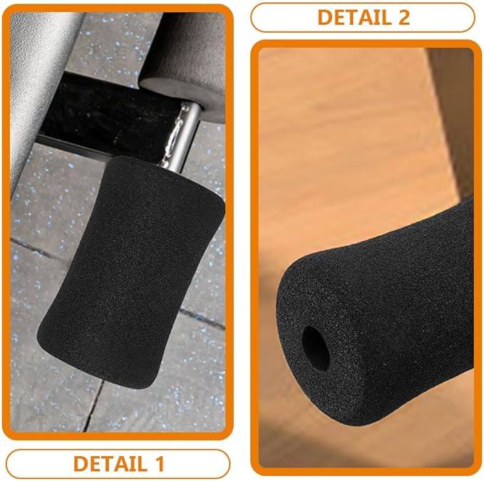 Sponge Foam Foot Pad Roller 2 Pair, Used for Replacing Gym Exercise Equipment, Suitable for 1-inch Rod (Foam 5.3" X 2.9" ;Od X 0.87" Id)