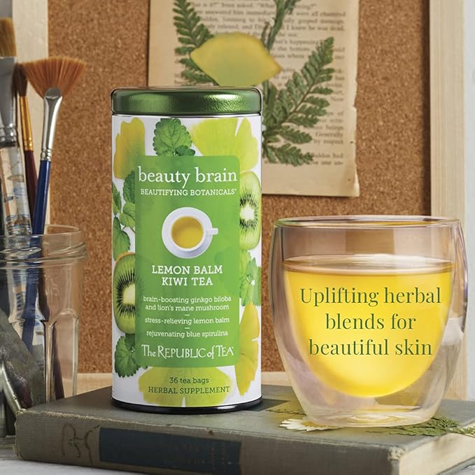 The Republic of Tea Beautifying Botanicals Beauty Brain Herbal Tea, 36 Tea Bags