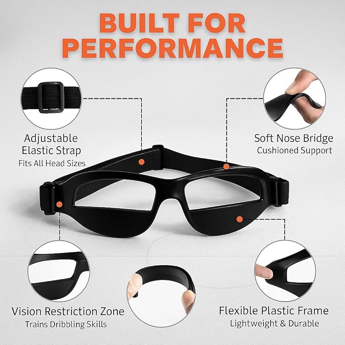 Liberty Imports 12 Pack Basketball Dribbling Goggles Adjustable Sport Training Glasses Aid for Team Training Aid Basketball Equipment Safety Specs for Adult Teenagers Youth