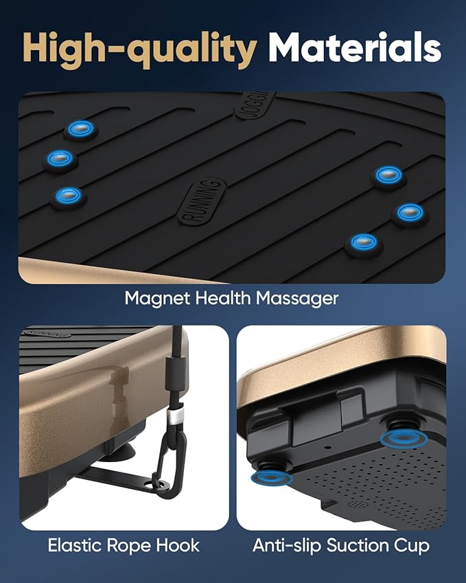 Vibration Plate Exercise Machine, Vibration Plate Platform for Lymphatic Drainage, 200 Adjustable Speeds Power Shaping Vibrating Plate Helps Weight Loss, Shaping, Max Weight 450 Lbs