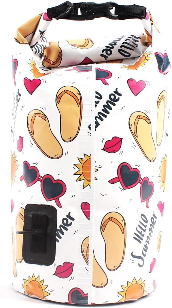 Dry Bag Waterproof,5L Roll Top Backpack Floating Dry Bag for Kayaking Boating Swimming Hiking Camping Outdoor Activities,White Summer