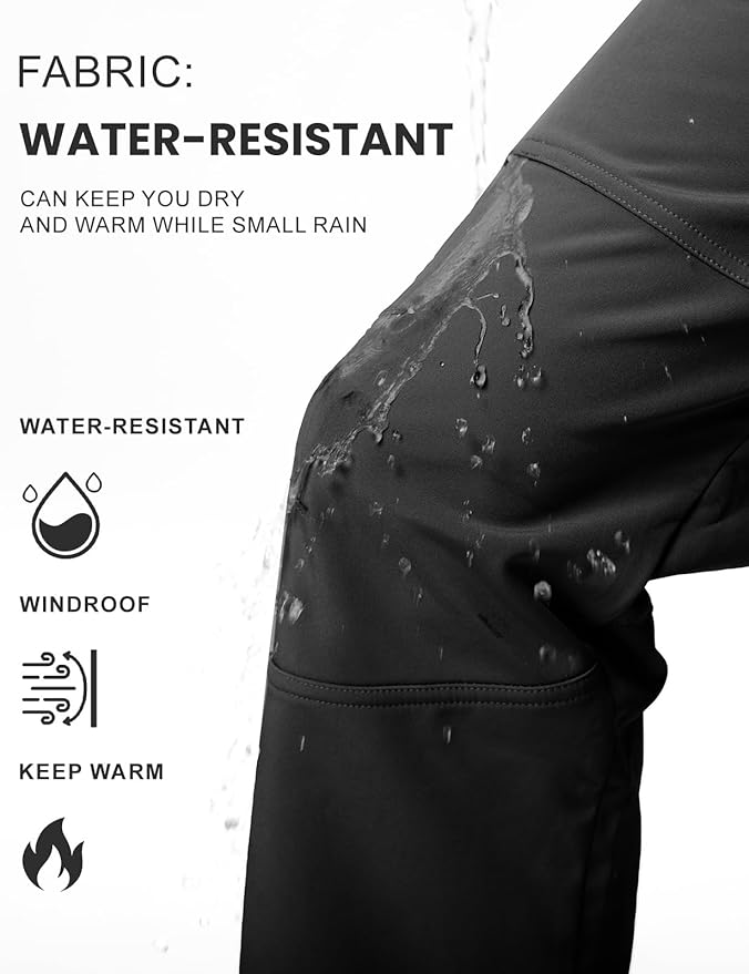 TBMPOY Men's Snow Ski Hiking Pants Waterproof Winter Fleece Lined Pants Camping Skiing Ice Fishing Pants with Belt