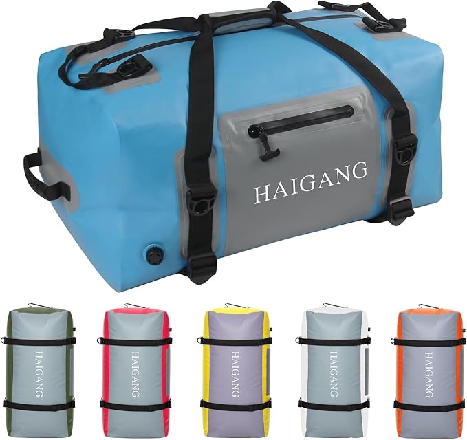 110L Waterproof Duffel Bag Travel Dry Bag, Large Capacity, Adjustable Thickened Straps and Handles, Zip Closure, Air Valve, Fully Waterproof, Perfect for Boating, Rafting, Motorcycle Kayaking
