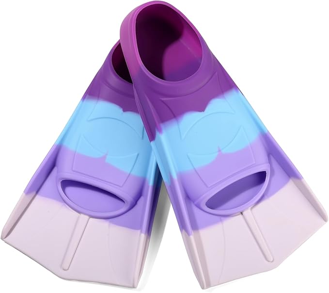 Kids Swim Fins,Short Kids Fins Youth Swimming Flippers for Lap Swimming Training for Children Girls Boys Beginners